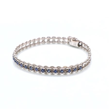 Bracciale in oro bianco 18 kt e zaffiri