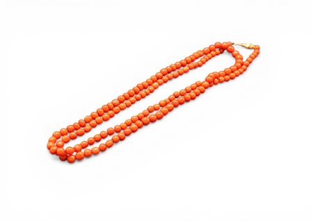 Collana in corallo a barilotti degradè