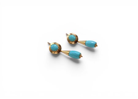 Orecchini in oro 750 con turchese
