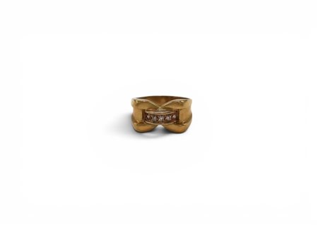 Anello a fiocco in oro 750 e diamanti