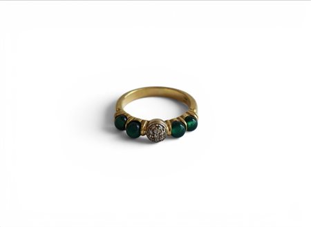 Anello in oro con sfere colorate
