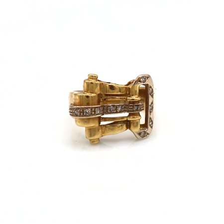 Anello in oro giallo 18 kt e diamanti