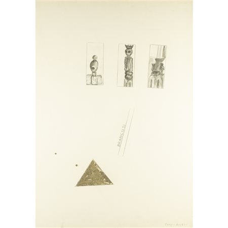 Franco Angeli (Roma 1935 - 1988) "Brancusi" seconda metà anni '70 100x70 cm....