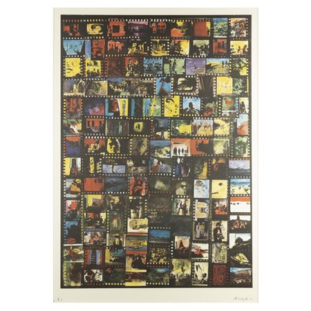 Franco Angeli (Roma 1935 - 1988) "Tit inventario" 1983 95x69 cm. litografia a...