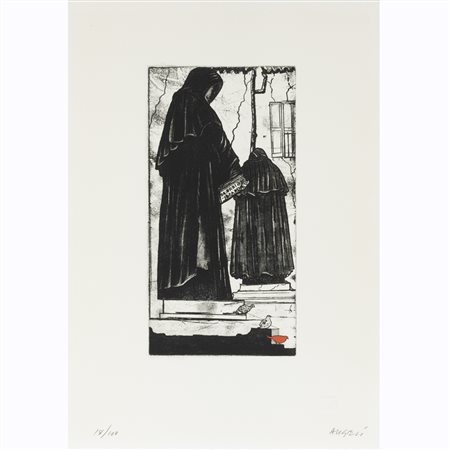 Franco Angeli (Roma 1935 - 1988) "De Urbis Idearum" inizio anni '80 50x35 cm....
