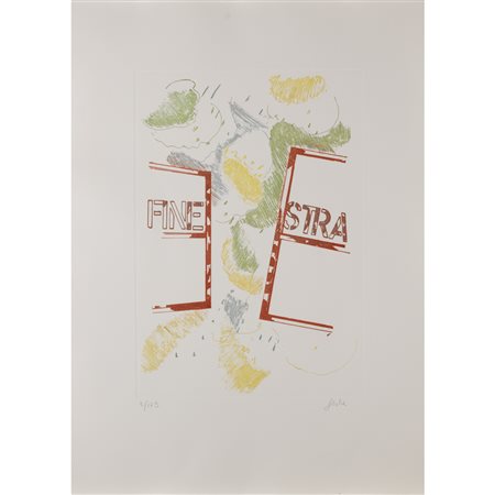 Tano Festa (Roma 1938 - 1988) "Finestra" 70x50 cm. acquaforte e acquatinta a...