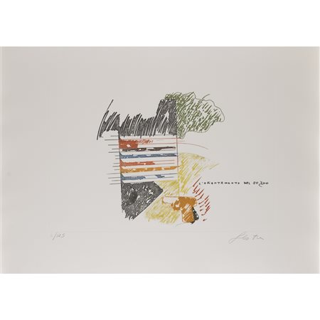 Tano Festa (Roma 1938 - 1988) "Senza titolo" 50x70 cm. acquaforte e...