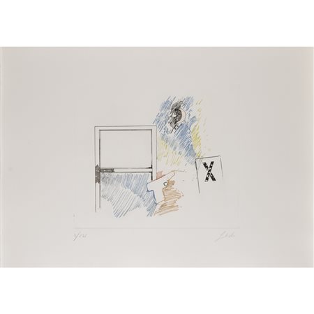 Tano Festa (Roma 1938 - 1988) "Senza titolo" 50x70 cm. acquaforte e...