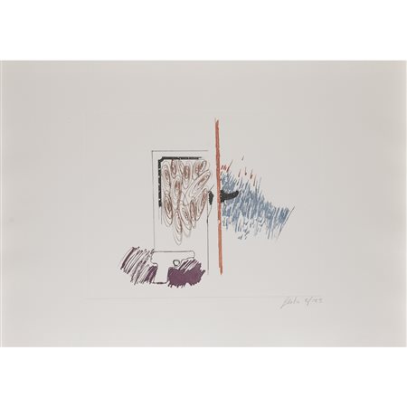 Tano Festa (Roma 1938 - 1988) "L'orientamento del segno" 50x70 cm. acquaforte...
