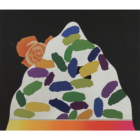 Concetto Pozzati (Vo' 1935 - Bologna 2017) "Lassù sulle montagne" 1970 65x75...