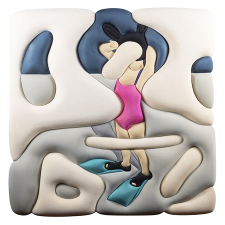 Mario Consiglio (Maglie 1968) "Annie" 2000 85x84,5 cm. gommapiuma e lycra su...
