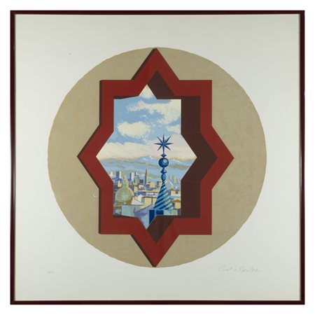 Carlo Bertocci (Castell'Azzara 1946) "Senza titolo" 90x90 cm. serigrafia a...