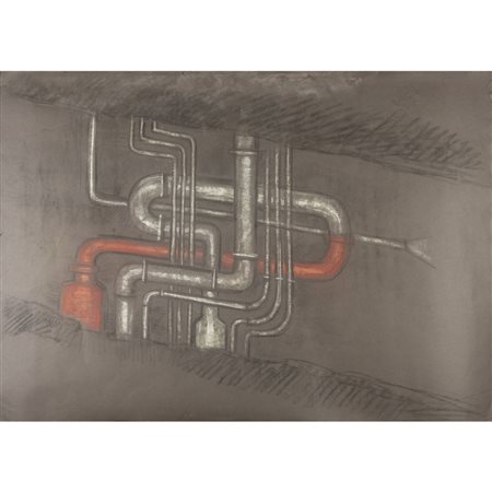 Danilo Donati (Luzzara 1926 - Roma 2001) "I tubi di Cinecittà" 70x100 cm....