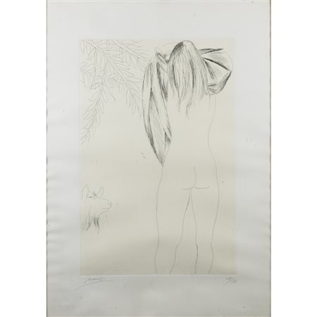 Giacomo Manzù (Bergamo 1908 - Roma 1991) "Senza titolo" 70x50 cm. acquaforte,...