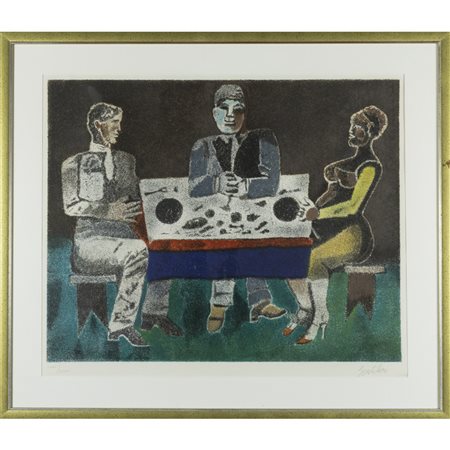 Franco Gentilini (Faenza 1909 - Roma 1981) "Senza titolo" 50x60 cm....