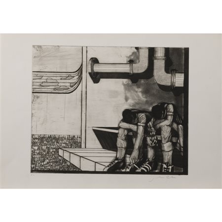 Joachim Palm (Potsdam 1936) Serie "Fussball" 49,5x70 cm. acquaforte, es....