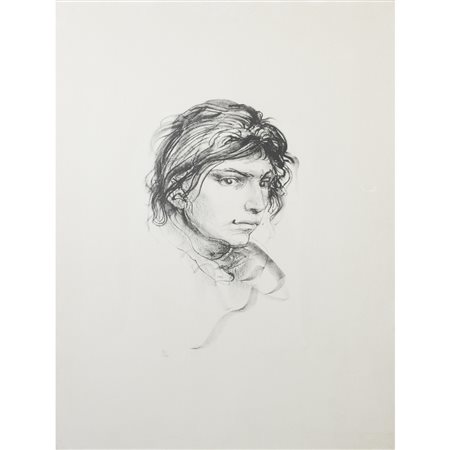 Pietro Annigoni (Milano 1910 - Firenze 1988) "Ritratto" 1964 62,5x47 cm....