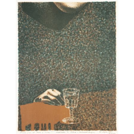 Franco Sarnari (Roma 1933 - Scicli 2022) "Frammento e bicchiere" 1983 60x45...