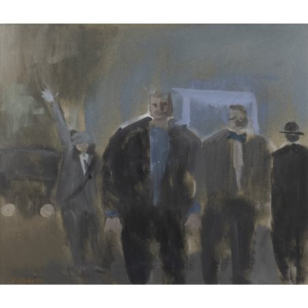 Franco Villoresi (Città di Castello 1920 - Arezzo 1975) "Uomini" 1955 50x60...