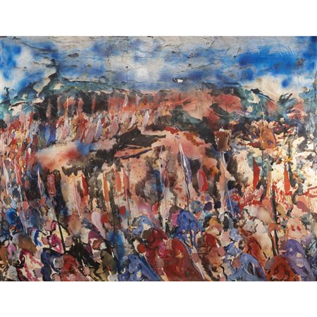 Saverio Terruso (Monreale 1939 - Milano 2003) "A Madrid" 1975 137x177 cm....