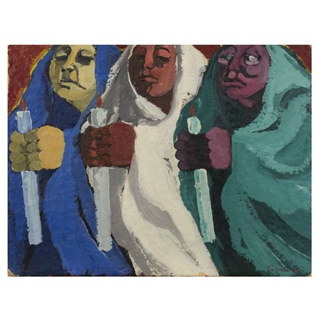 Saverio Terruso (Monreale 1939 - Milano 2003) "Processione" anni '70...