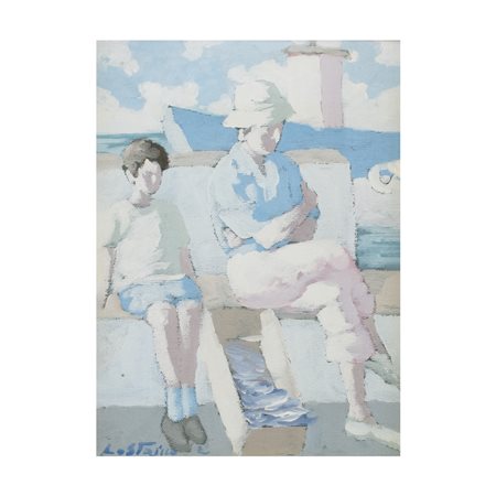 Leonardo Lo Staino (San Nicandro Garganico 1930 - 1995) "Venditori di pesci"...