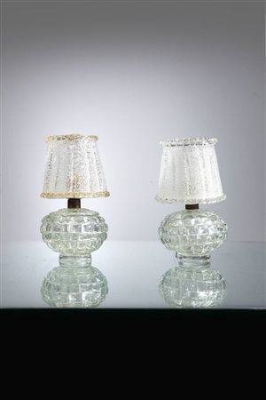 BAROVIER & TOSO<BR>Coppia di lampade da tavolo