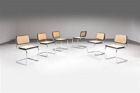 MARCEL BREUER<BR>Sei sedie mod. B32 (Cesca)