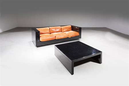 LELLA E MASSIMO VIGNELLI<BR>Divano a tre posti con tavolino mod. Saratoga