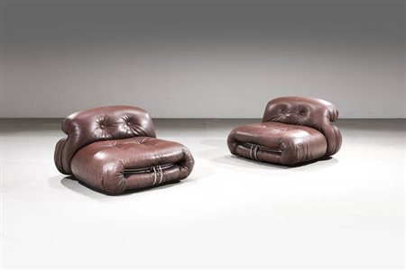 AFRA E TOBIA SCARPA<BR>Coppia di poltrone mod. Soriana