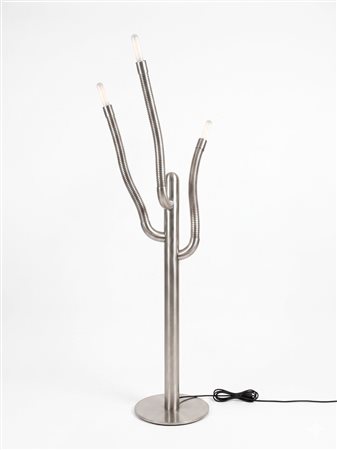 Lampada da terra a tre luci in stile cactus in alluminio spazzolato Angelo Lelii Altezza: 190 cm | Larghezza: 38.5 cm | Profondità: 38.5 cm