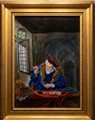 Pierre Restoueix (Limoges), Placca in smalto raffigurante un pesatore d oro da Salomon Koninck cm 16x12