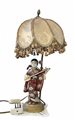 Lampada da Tavolo Orientale con Scultura in Porcellana – "Suonatrice di Shamisen" cm 35 circa