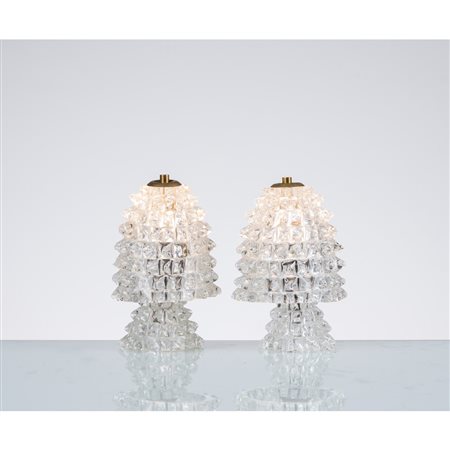 ERCOLE BAROVIER, Coppia di lampade da tavolo