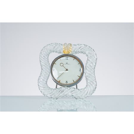 VENINI, Cornice sagomata con orologio in vetro