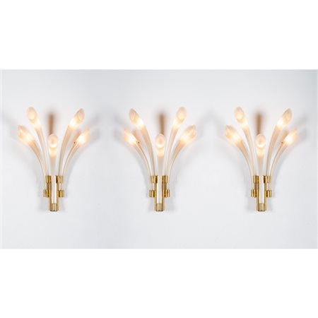 BAROVIER E TOSO, 3 lampade parete modello “Fuoco d’artificio”