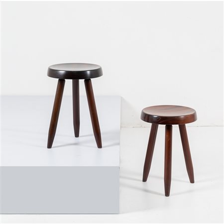 CHARLOTTE PERRIAND, Coppia di sgabelli modello “Berger”