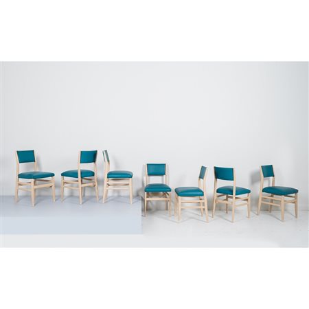 GIO PONTI, Sette sedie modello “Leggera”