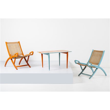 GIO PONTI, Due poltrone con tavolino