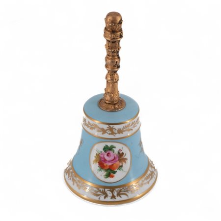 Campanello da tavolo in porcella bianca-azzurra, Limoges