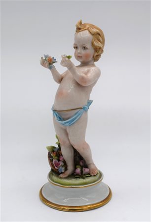 Statuetta in porcellana policroma in stile Capodimonte