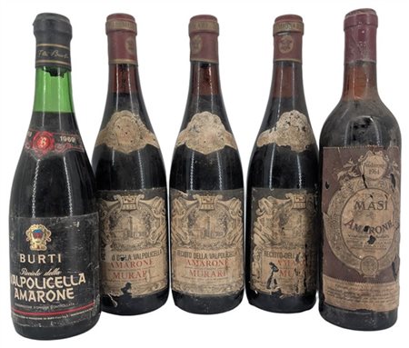 AMARONE DELLA VALPOLICELLA, 1 Masi, 1964, 3 Maurari, 1969, 1 Burti, 1969 - 5 bo