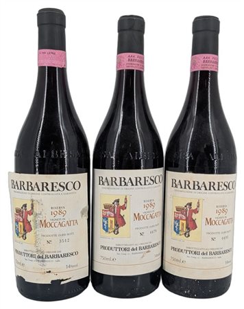 BARBARESCO, "Moccagatta", Produttori del Barbaresco, 1989 - 3 bottiglie (1 ela)
