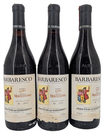 BARBARESCO, "Montestefano", Produttori del Barbaresco, 1985 - 3 bottiglie (els,