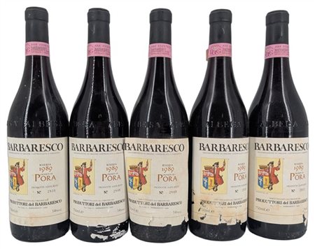 BARBARESCO, "Pora", Produttori del Barbaresco, 1989 - 5 bottiglie (4 ela, 2 et)