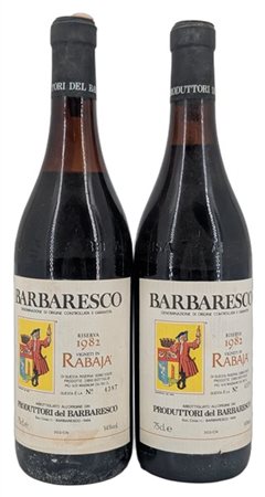 BARBARESCO, "Rabaja", Produttori del Barbaresco, 1982 - 2 bottiglie (1 B, elt).