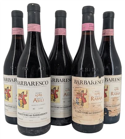 BARBARESCO, 3 "Asili", 1 "Rabaja"1988 e 1 "Rabaja", 1989, Produttori del Barbar