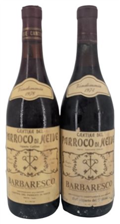 BARBARESCO, Cantina del Parroco di Neive, 1 de 1974 e 1 de 1978 - 2 bottiglie (