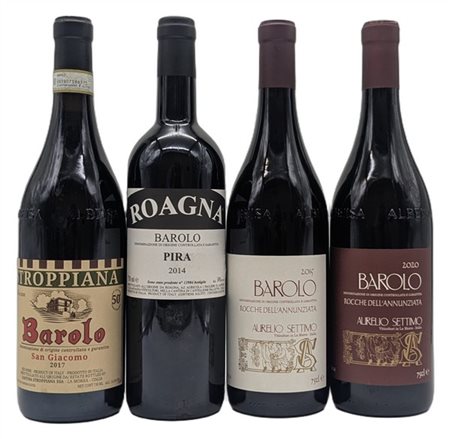 BAROLO, 1 "San Giacomo", Troppiana, 2017, 1 "Pira", Roagna, 2014, 1 "rocche del