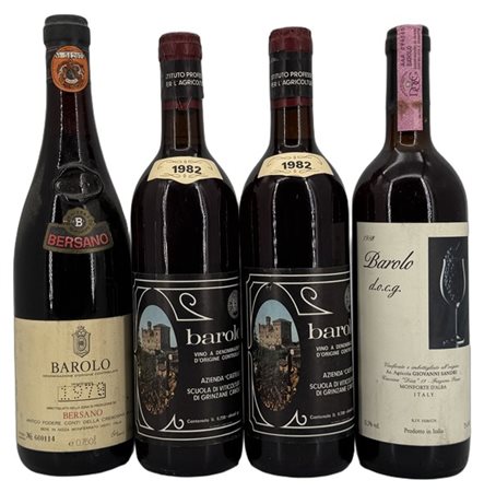 BAROLO, 1 Bersano, 1978, 2 "azienda castello", scuola di viticoltura di grinzan